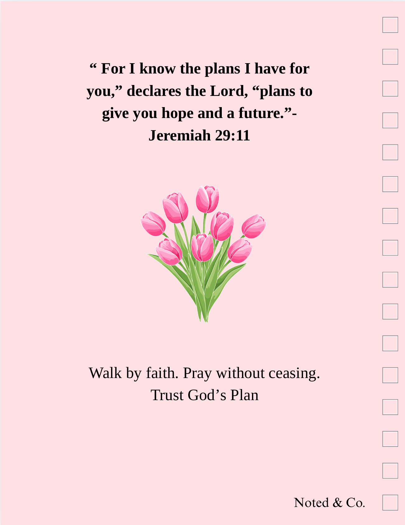 Minimalist Daily Devotional Journal - Tulip theme
