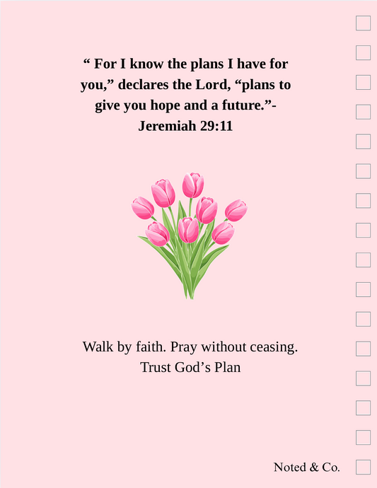 Minimalist Daily Devotional Journal - Tulip theme