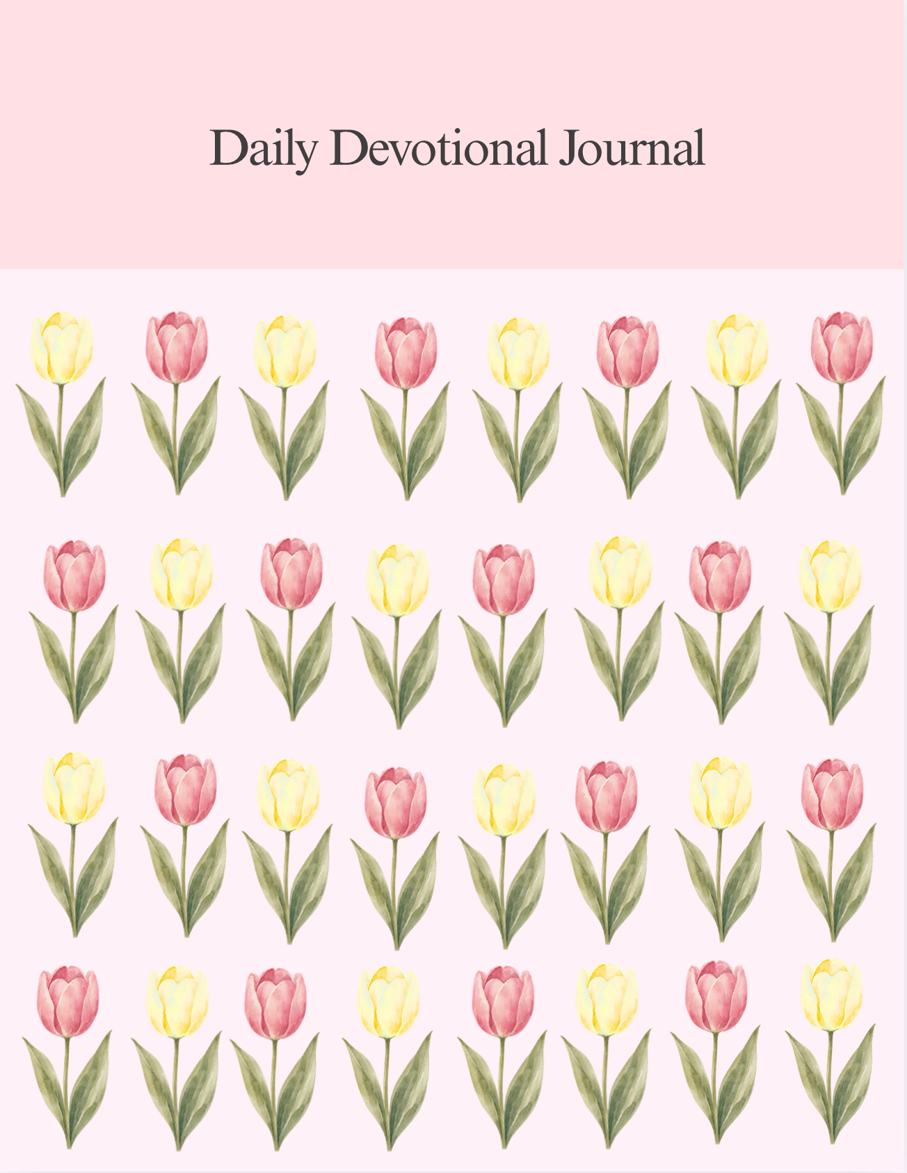Minimalist Daily Devotional Journal - Tulip theme